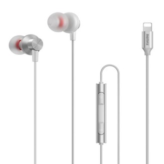 Ακουστικά Remax RM-560i In-ear Handsfree με Βύσμα Lightning Άσπρο-Ασημί Ακουστικά με μικρόφωνο