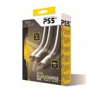 Καλώδιο Steelplay Dual Play & Charge για χειριστήρια PS5 (Λευκό) (PS5)