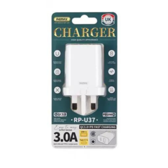 ΦΟΡΤΙΣΤΗΣ REMAX 18W RP-U37 USB ΚΑΙ TYPER C (CHARGER REMAX 18W RP-U37 USB AND TYPER C)