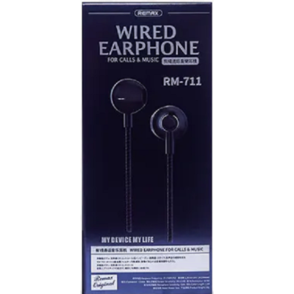 ΑΚΟΥΣΤΙΚΑ REMAX WIRED EARPHONE ΓΙΑ ΚΛΗΣΕΙΣ ΚΑΙ ΜΟΥΣΙΚΗ ΜΑΥΡΟ RM-711 (Wired earphone REMAX for calls and music BLACK RM-711)